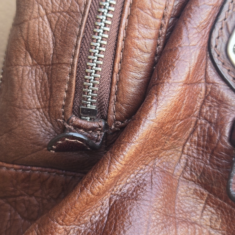B. Makowsky Brown Leather Hobo Snake Animal Skin Shoulder Bag - Picture 5 of 16